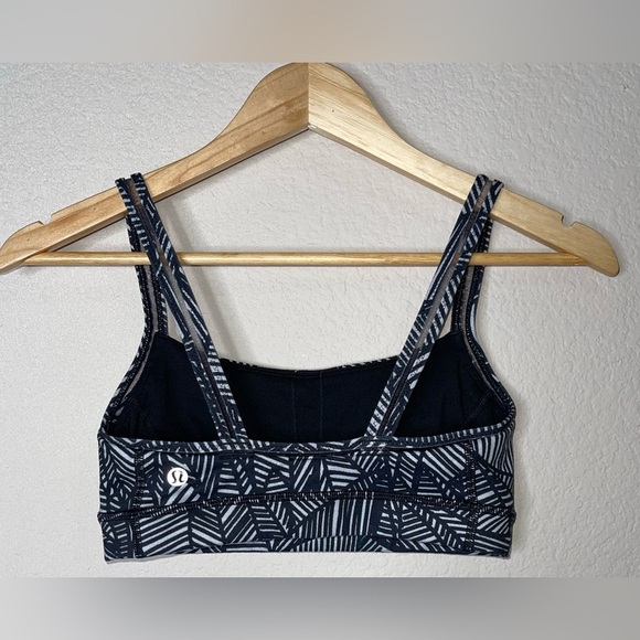 Lululemon Straight Up Sports Bra Banana Leaf White Black Size 4 - Picture 4 of 7